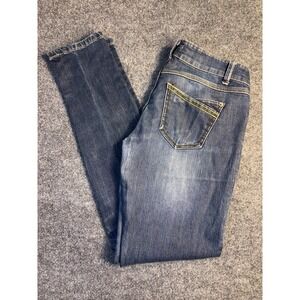 Wax Jeans Women's Size 3 Blue Denim Low Rise Double Stitch Streetwear Skinny Leg